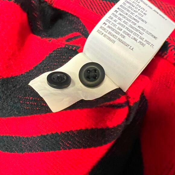 American Eagle Long Sleeve Buffalo Plaid Flannel Button Down Shacket Size S - Picture 9 of 12